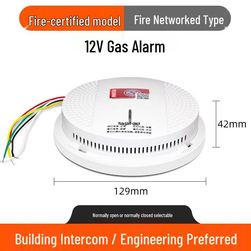 Brangdy 12V Wired Gas Detector for Home Kitchen