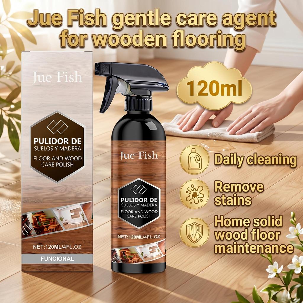 Jue Fish Holzbodenseife Pflegemittel tägliche Reinigung zur Entfernung von Oberflächenschmutz, spezielle Reinigungsflüssigkeit für die Pflege von Massivholzböden im Haushalt 120ml