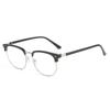 Color-Changing Retro Eyebrow Glasses Frame Men'S Business Photosensitive Gray Myopia Glasses Anti-Blue Light Versatile Flat Light