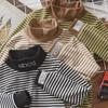 2023 Boys' Half Turtleneck Striped Tops: Warm and Stylish Autumn/Winter Shirts for Kids