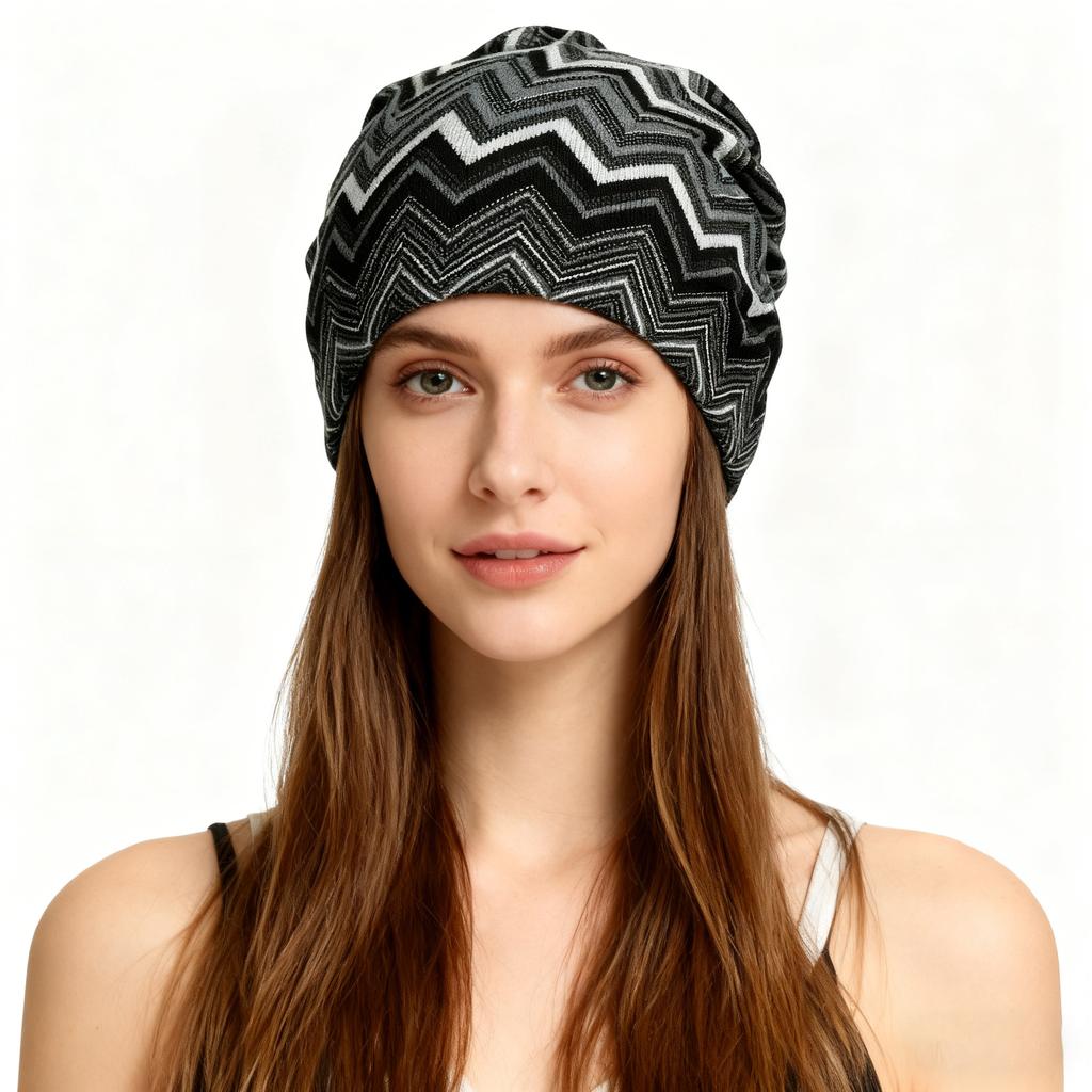 Autumn and winter couple hat Unisexs diamond pattern woUnisexs pile hat cover head hat scarf dualuse