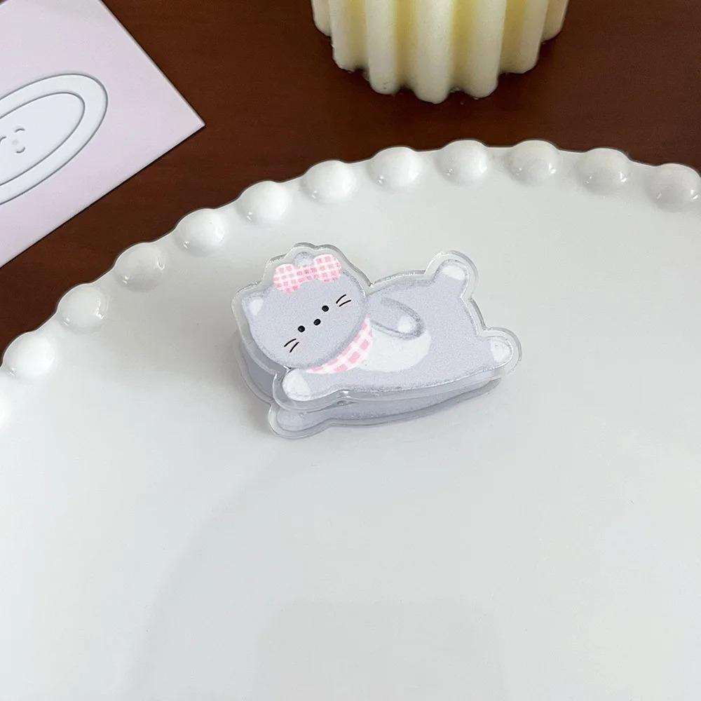 Cute Cat Acrylic Clip Sealing Long Tail Binder Clip Scrapbook Note Paper Clips for Student Kawaii Stationery Gift