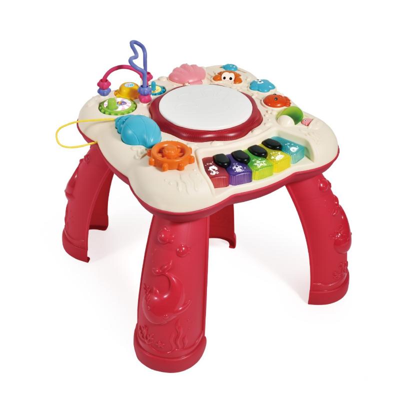 

Учебный стол для младенцев и малышей, многофункциональный детский игровой стол для раннего обучения, обучающий стол со звуком и светом 42.5*31.5*10.5 CM красный