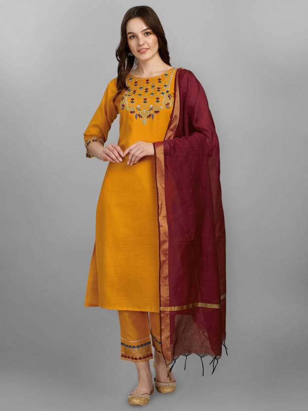 Set de Top Túnica Kurta y Pantalón de Diseño para Mujer India con Dupatta Paquistaní Bollywood Traje Salwar Kurti