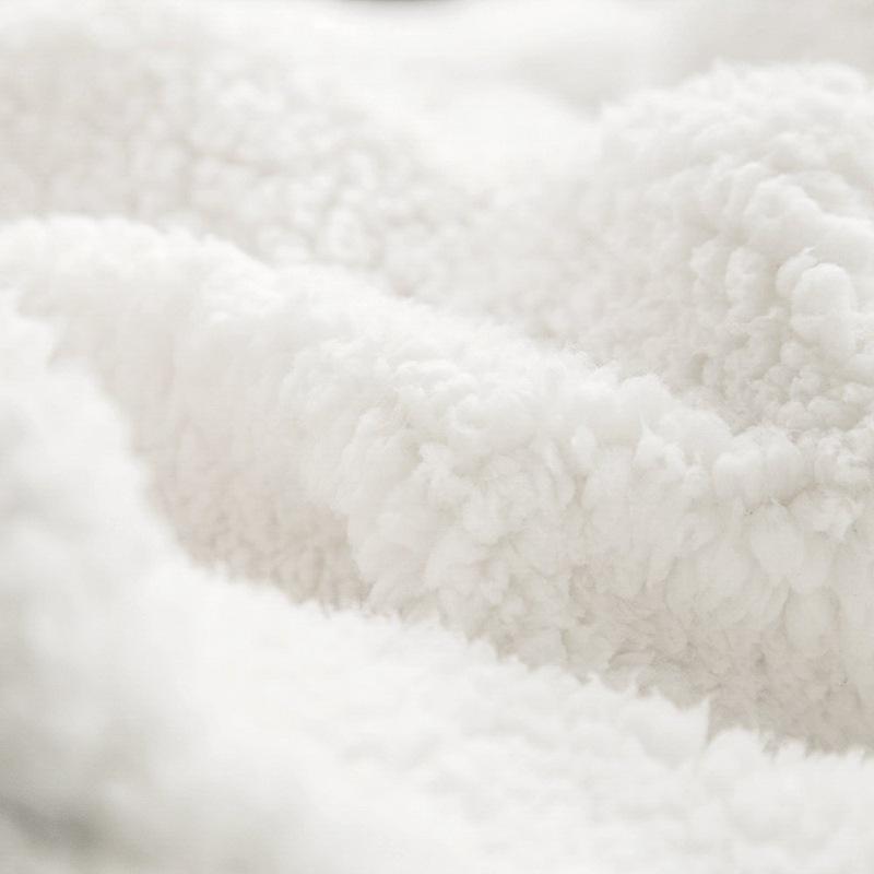 Double-Layer Lamb Fleece Cotton Blanket - Thick, Soft, and Comfortable with Customizable Logo for Office or Car Use.