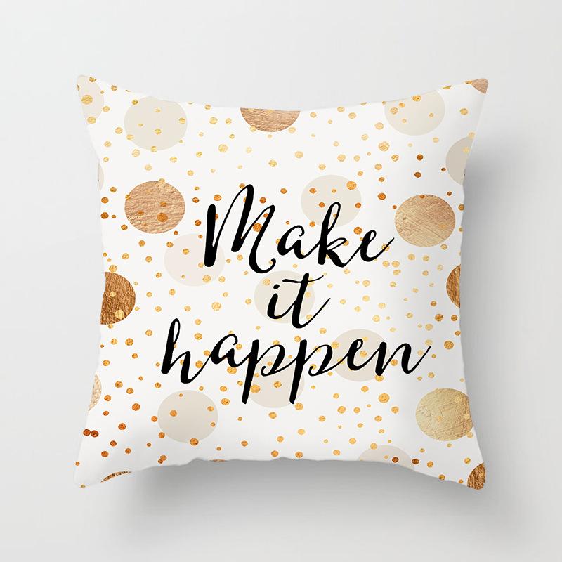 Nordic Style Modern Gold Pillowcase Home Pillow Light Luxury Sofa Pillow Cushion Cover