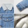 Men's Trendy Loose Lamb Wool Denim Jacket with Plush Lining - Winter Thickened Coat for Couples