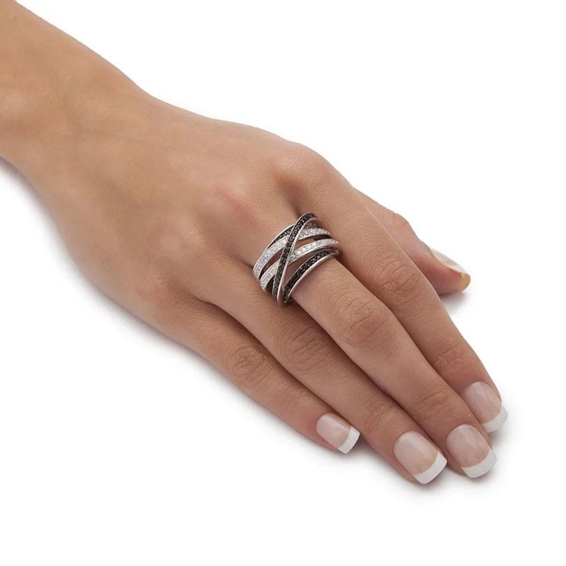 Cao Shi Multi-layered European & American Fashion Wrap Ring with Micro-paved AAA Grade Crystals