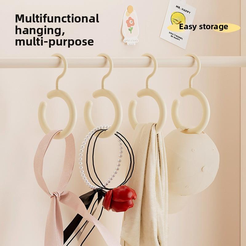 Multifunctional Scarf Rack Home Bedroom Display Stand Dopamine Round Scarf Tie Rotatable Hook