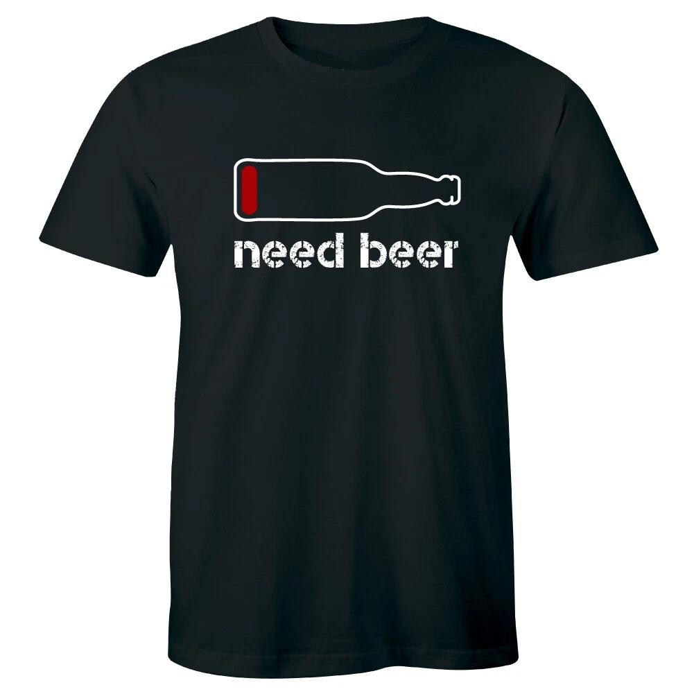Need Beer Funny Distressed Drinking T-Shirt for Men Low Battery Gift Tee Shirt XL