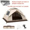 4 Person Automatic Quick Opening Tent with UV Protection and Thermal Blanket for Beach, Fishing, Hiking, Hunting