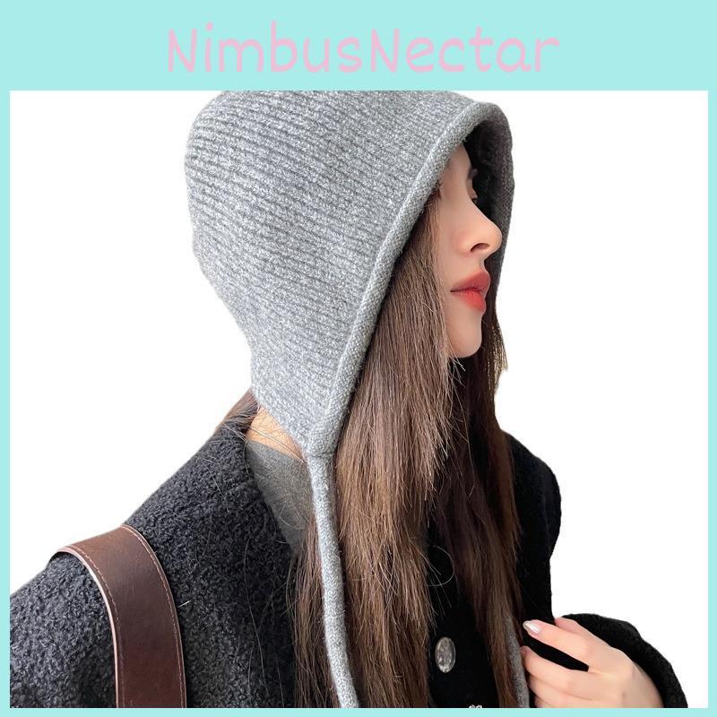 Knitted Fashion Hat With Solid Color Design And Letter Decoration For Wear Daily