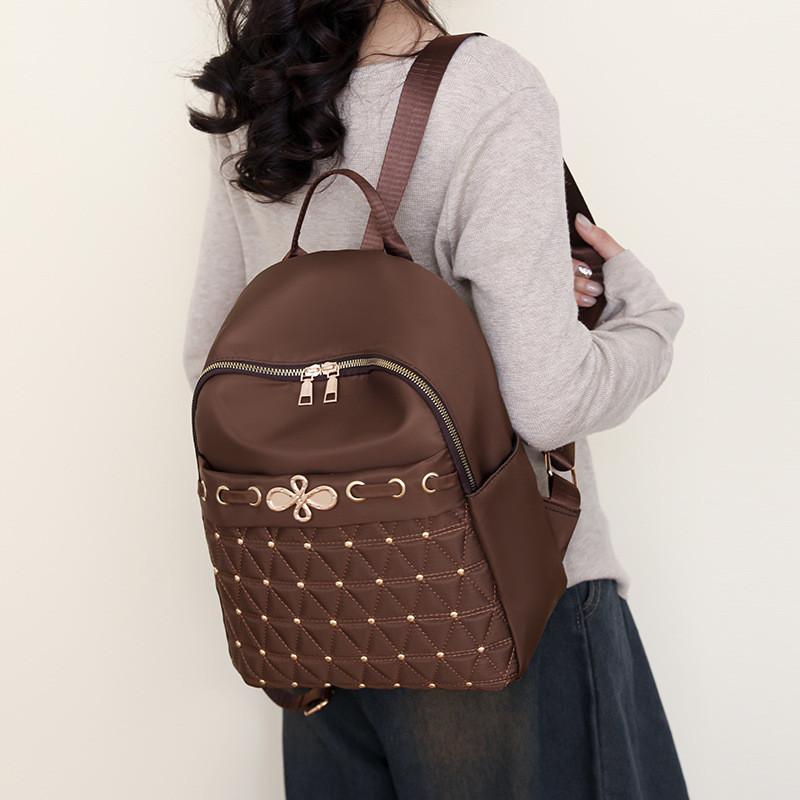 

IELGY Oxford cloth backpack, fashionable versatile large-capacity women s leisure travel backpack коричневый