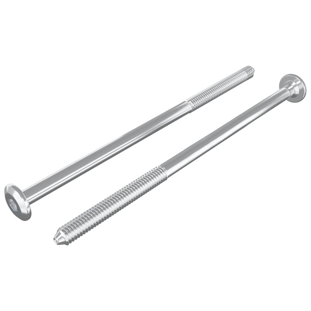 Furniture Screws 2 Pcs Silver M6 X 120 Mm Steel