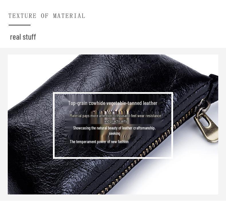 Women's Small Retro Cowhide Coin Purse & Lipstick Key Holder