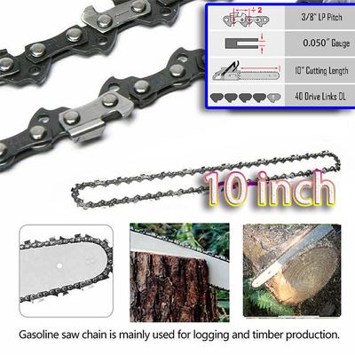 10Inch Chainsaw Chains Guide Bar/guide Plate Saw Chainsaw Chain Semi Chisel Electric Chainsaw Spare Parts Garden Wood Branch Cutting Tool