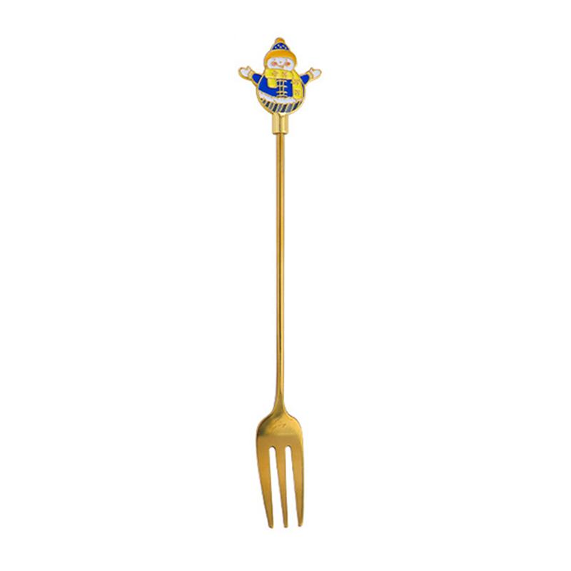Christmas Coffee Spoons Forks Stainless Steel Spoon Tableware Coffee Tea Dessert Forks Kitchen Accessories Christmas Gifts