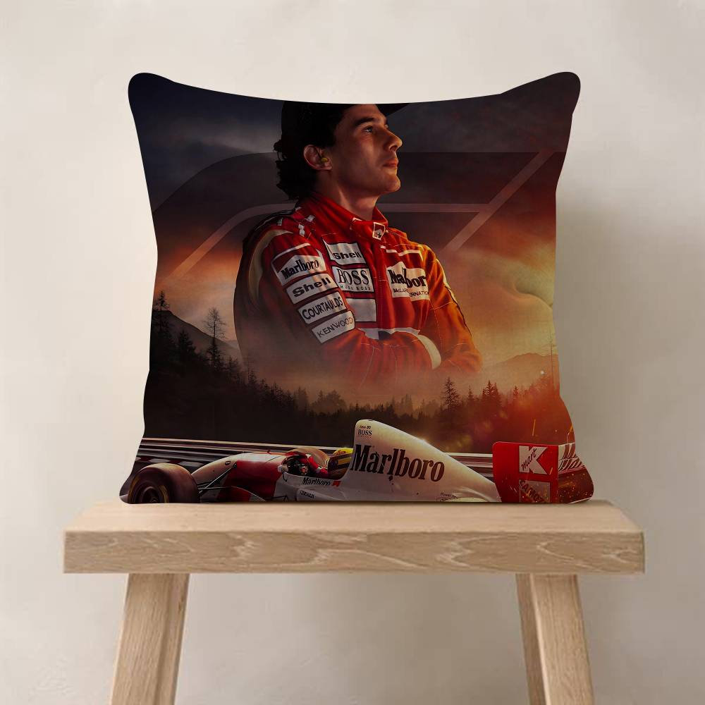 1Pc Ayrton Tacing Driver Senna Cushion Cover Inches Farmhouse Decor Home Throw Pillow Covers For Couch Decorations