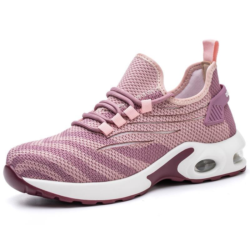 

стальной носок противоударные и проколостойкие защитные ботинки дышащие амортизирующие рабочие ботинки легкие ботинки со стальным носком 41 розовый