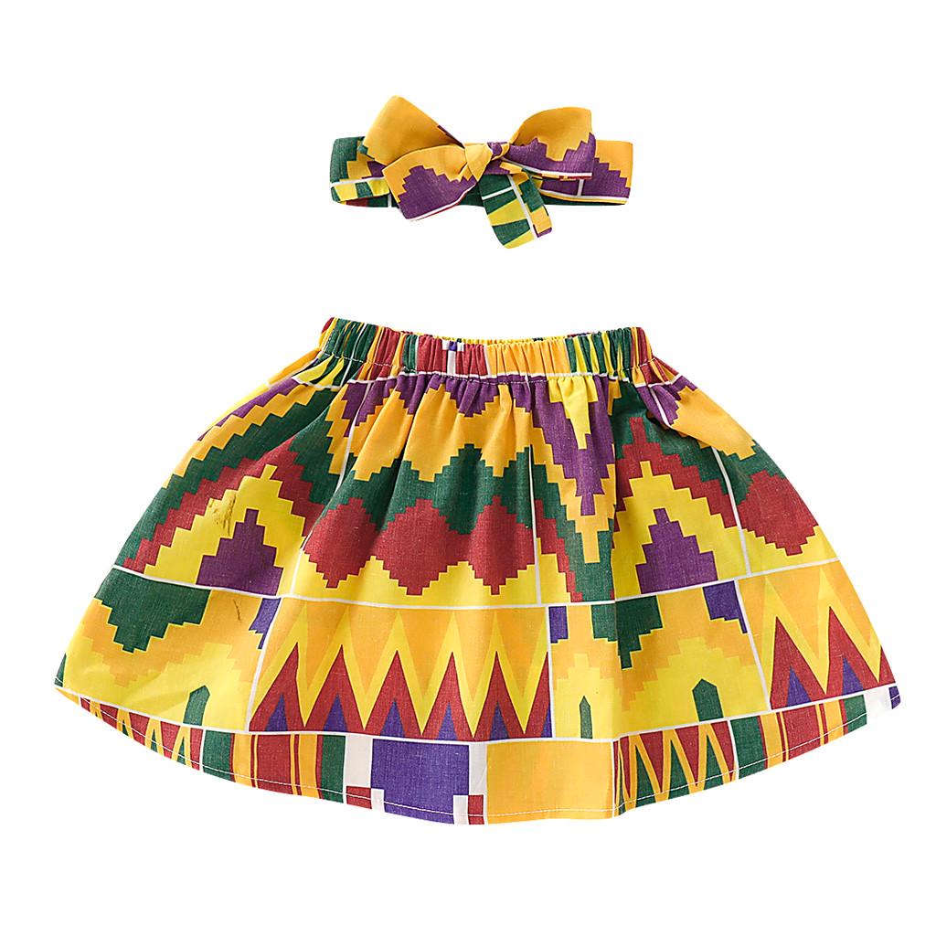 Buy Toddler Kids Baby Girl Skirt Headband African Dashiki Print