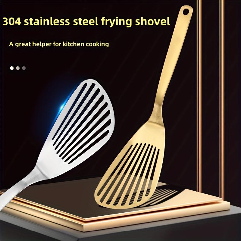 304 Stainless Steel Multi-Functional Butterfly Spatula for Frying, Stir-fry, Teppanyaki, and Draining.