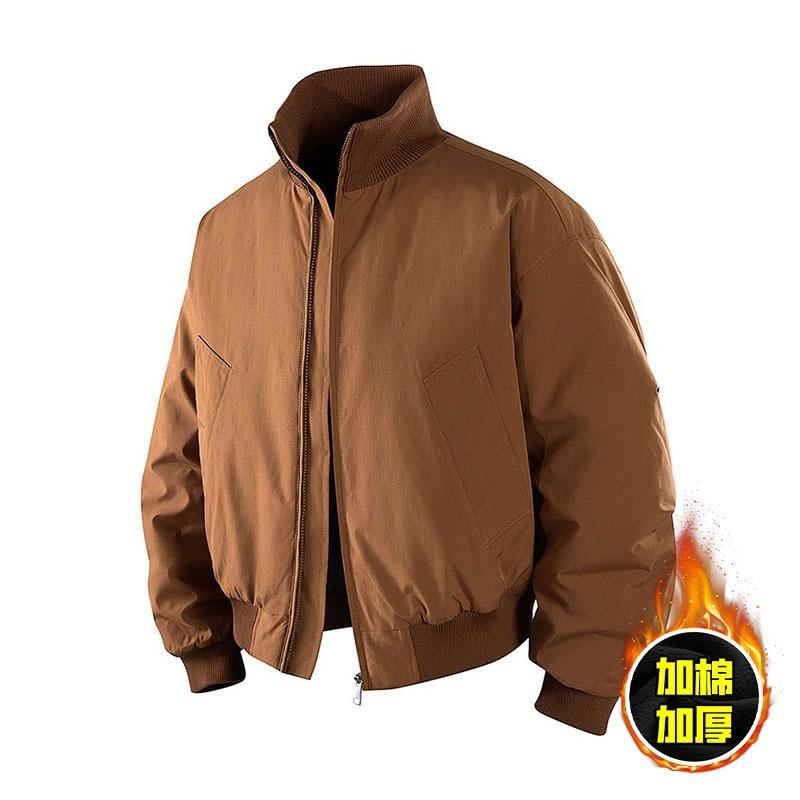 

2025 Winter Maillard stand-up collar flight jacket silhouette high street baseball jersey cotton thickened jacket foreign trade 3XL