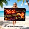 Music General Theme Beach Towel Personalized Custom Name & Text Soft Quick Dry Beach Towel for Swimming Travel