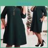 Premium Quality Plus Size Women Red Green Color Printed Round Neck Dress For All Occasions