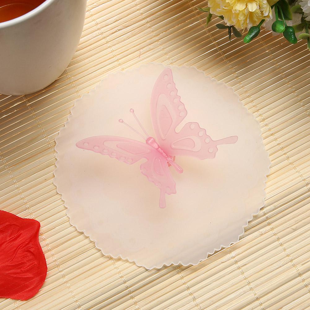 Cute Butterfly Silicone Cup Lids Anti-dust Leakproof Mugs Cover