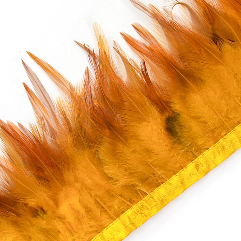 1 Meter Colorful Chicken Feather Tassel Decorated On Tape Chicken Feather With Sewing Fly Dress Lace Decoration