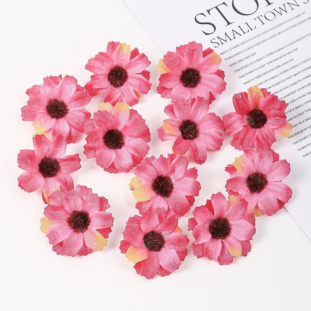 10/20/50PCs Artificial Flowers 3.5cm Silk Fake Flowers Heads for Home Room Dceor Wedding Marriage Decoration DIY Gifts Accessory