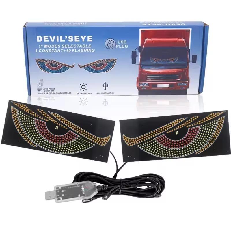USB Dynamische Animation LED Augen Display Pixel Panel für Auto LKW Dämonenaugen LED Bildschirm Licht Front Heck Windschutzscheibe Dekoration