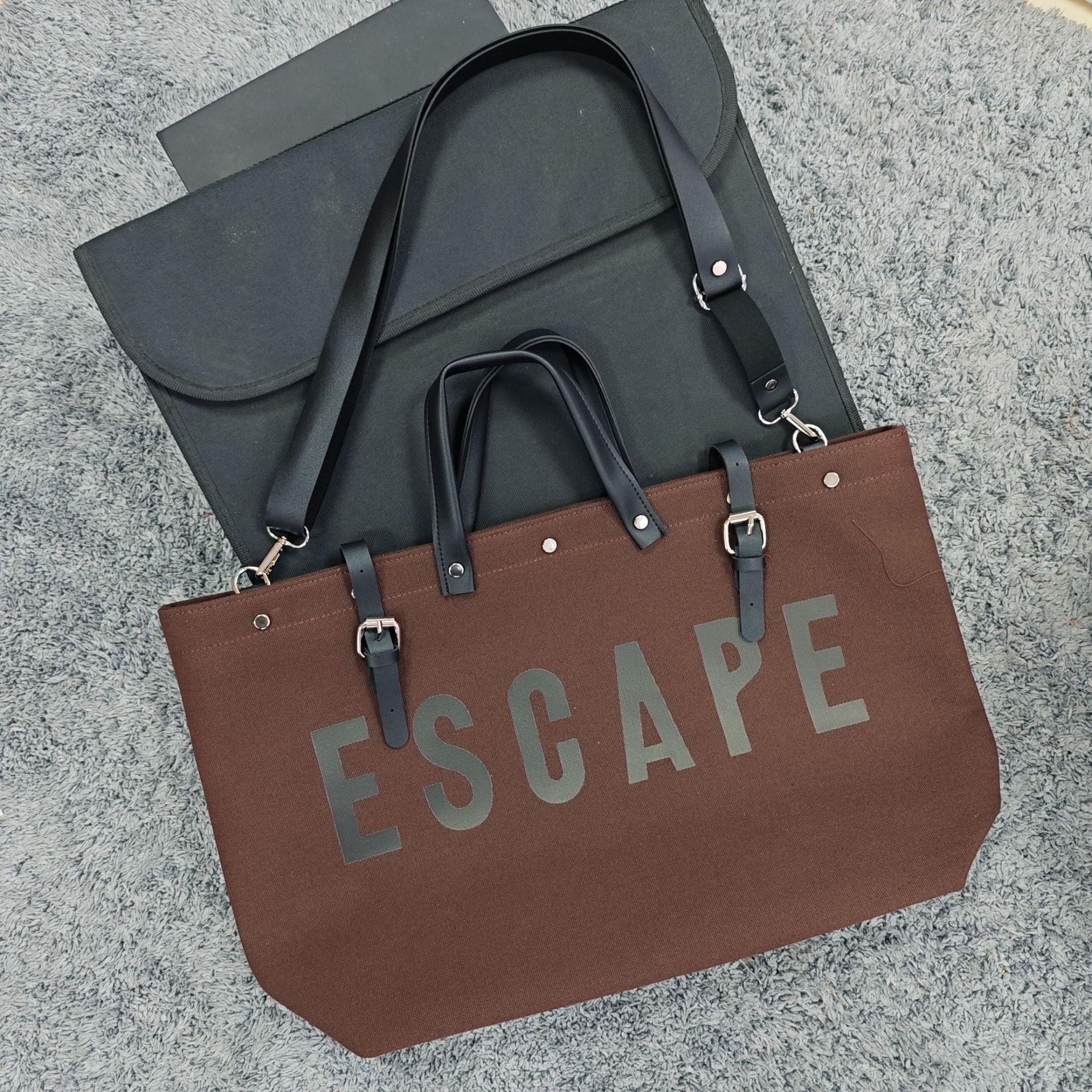 

Commuter Tote Bag Women S Large Capacity Popular Fashion Letter Casual Morning Eight Shoulder Canvas Bag 53*32*16CM кавовий