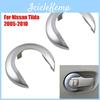 Silver Door Car Interior 2pcs Handle Cover For Nissan Tiida 20052010 16 Livina Nv200 Geniss