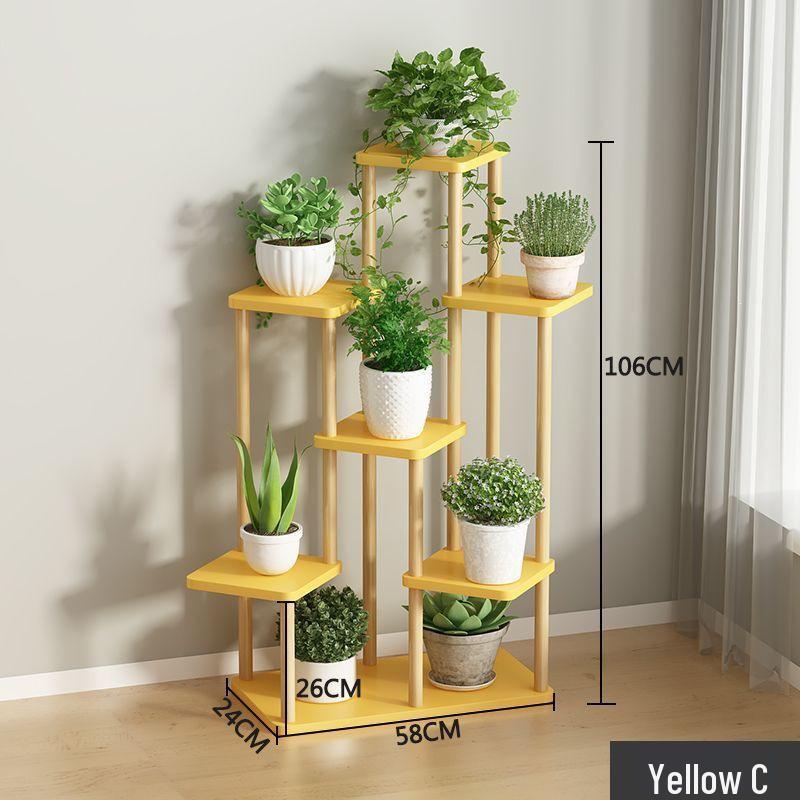 Iron Art Flower Stand with Wheels, Multi-tiered for Indoor/Outdoor Balcony Use