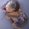 Baby Girls Photoshoot Lace Romper Headwear Coordinated Set Comfortable Polyester Newborns Photography Dress