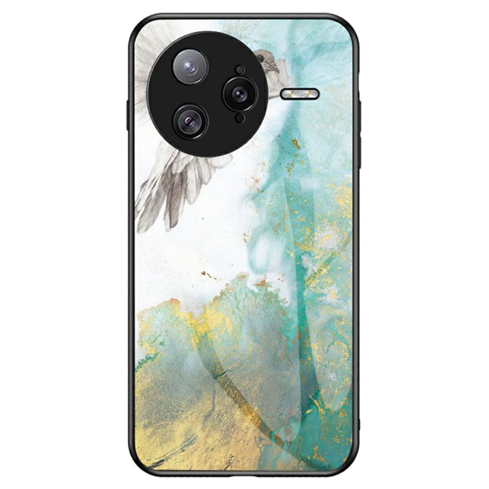 For Xiaomi Poco F7 Ultra 5G/Redmi K80 Pro 5G Case Marble Pattern Tempered Glass+PC+TPU Protective Phone Cover