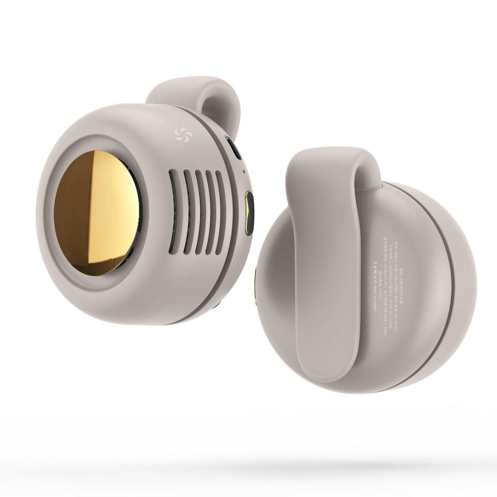 Portable Silent Fan Mini USB Rechargeable Bladeless Electric Clip-on Fan Adjustable 3-Speed Waist Fan Rotating Body Fan