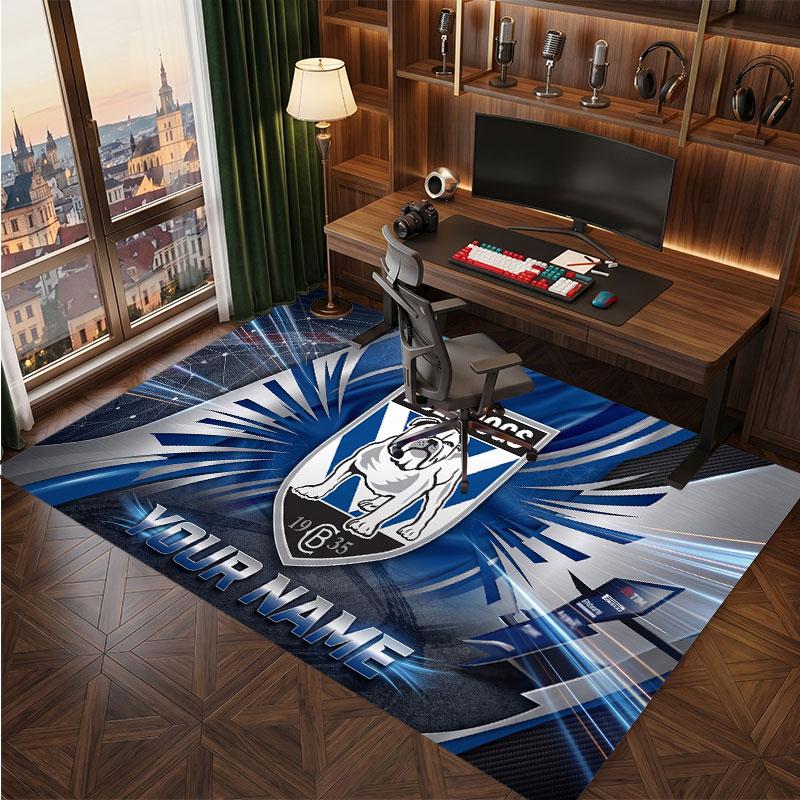 Canterbury-Bankstown Bulldogs Personalized Crystal Velvet Carpet, Customized Name Text Soft Anti‑Slip Rug for Living Room Bedroom