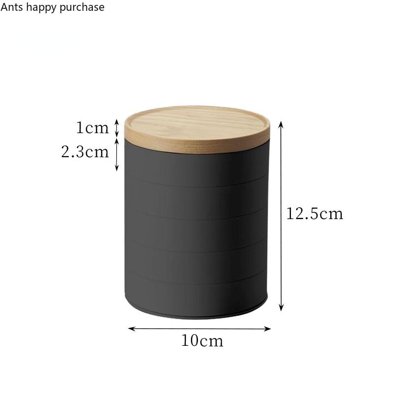 Wooden Cover Plastic Jewelry Box Rotatable Jewelry Storage Box Five-layer Jewelrys Sorting Box Desktop Round Earring Organizer