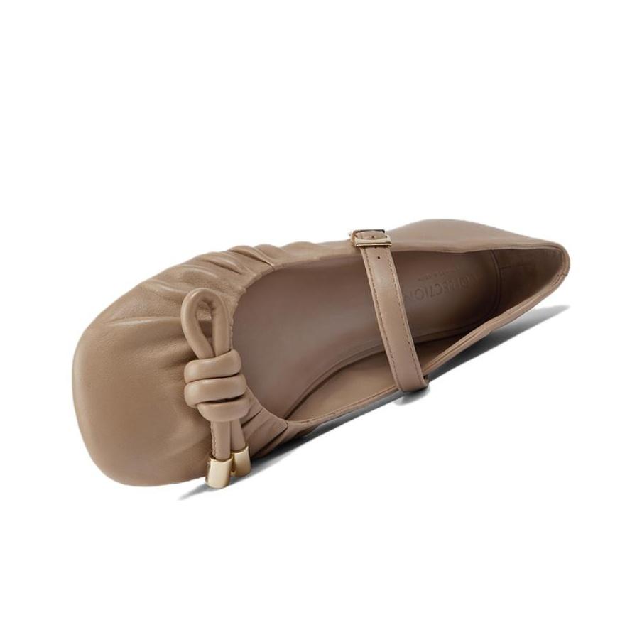 Charles & Keith Leather Knot Decoration Chunky Heel Mary Jane Shoes 1.9cm Women shoes Nude SL1-70920010_NUDE