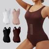 Sleeveless Front Buckle Full Body Tummy Control Waist Cincher Postpartum Slim Shapewear Bodysuit