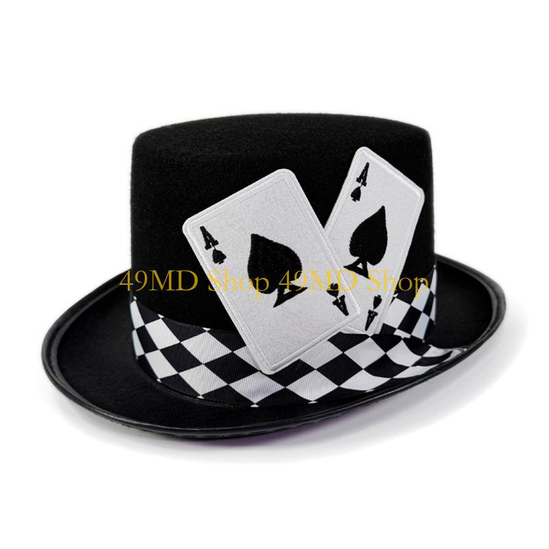 49MD Victorian Derby Cap Card Magicians Tall Hat For Daily Use Special Event