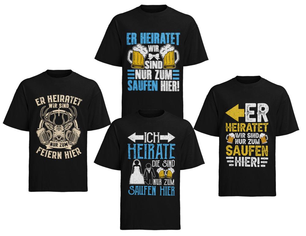 Er Heiratet Ich Bräutigam Junggesellenabschied Heiraten JGA Herren Shirt