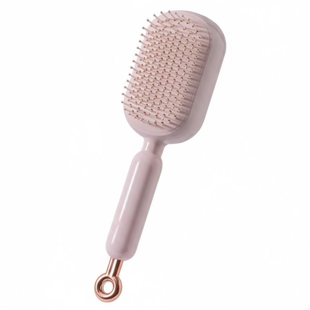 Retractable Cushion Comb Wet & Dry Use Portable Massage Comb Reusable Self Cleaning Hair Brush for Home Travel Office School