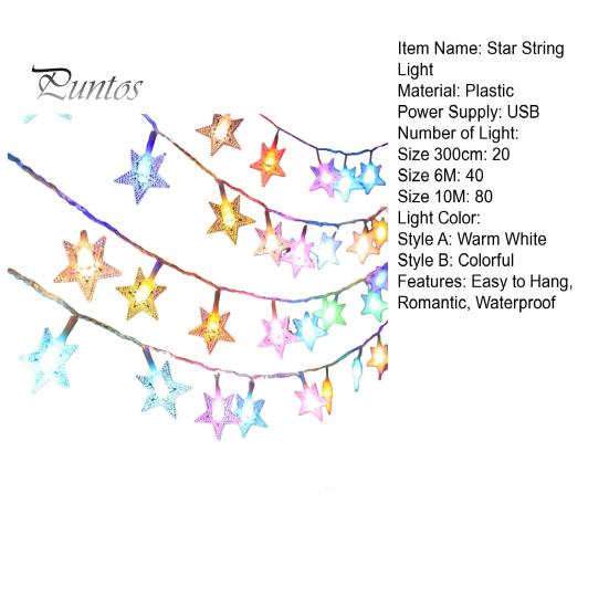 LED Star String Lights Flexible Design Energy-Saving Waterproof Indoor Outdoor Hanging Fairy Lights Holiday Party Decoration