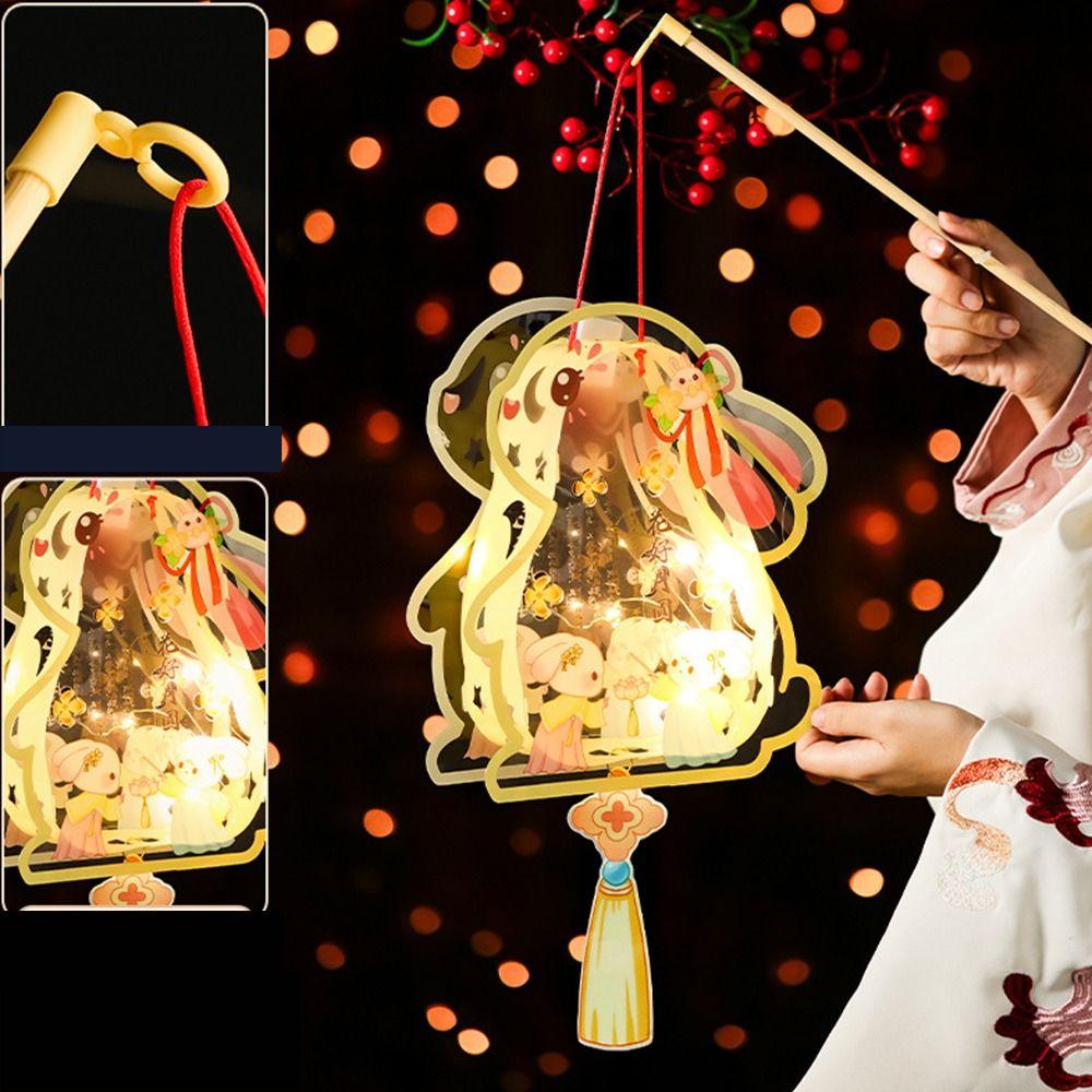 Handmade Mid-Autumn Festival Lantern DIY Luminous Handheld Luminous Lantern  Chidlren Toy