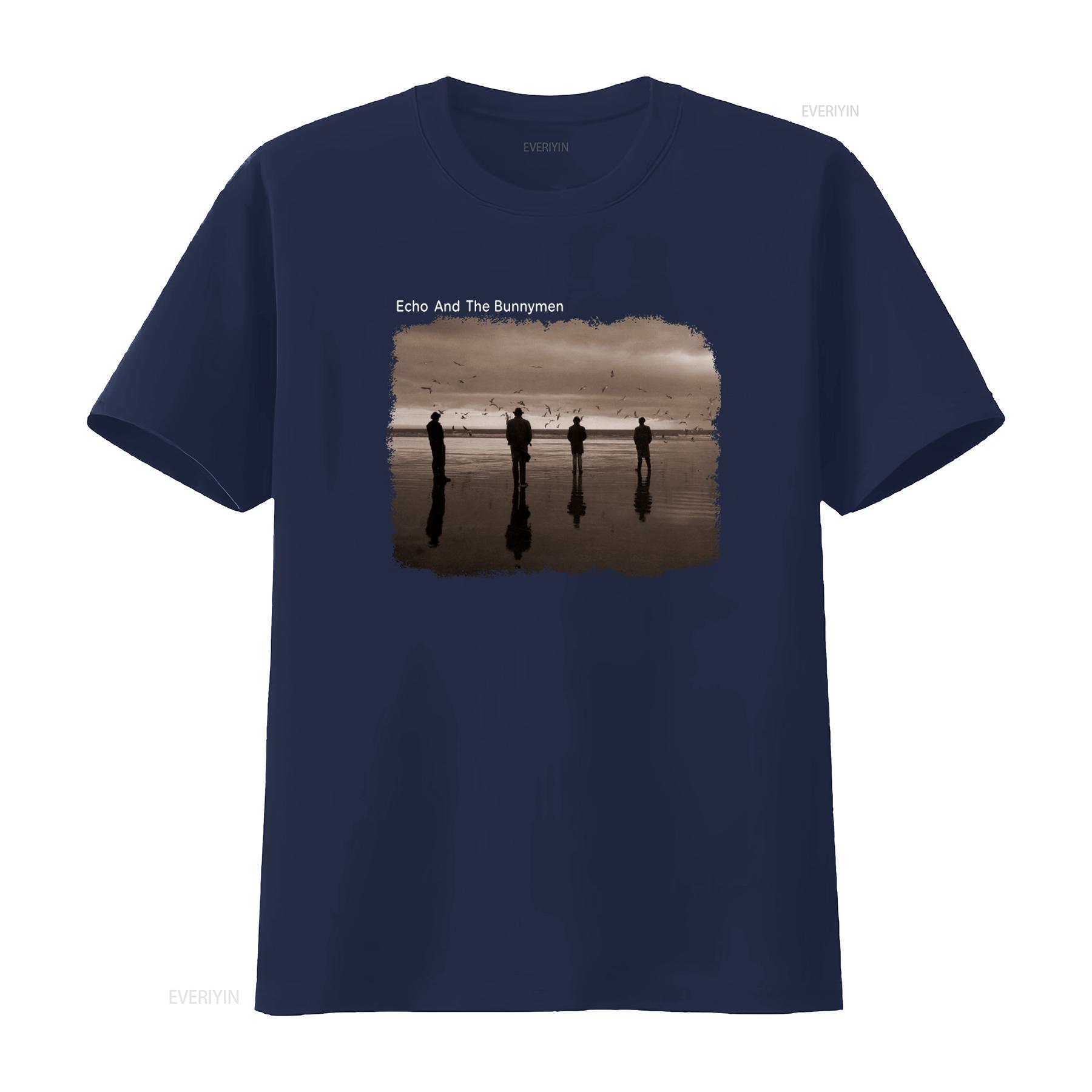 Echo And The Bunnymen Baumwoll-T-Shirt Musikinspiriert Mit Ian McCulloch Design Vintage Gewaschenes Oberteil Für Den Alltag XL gray