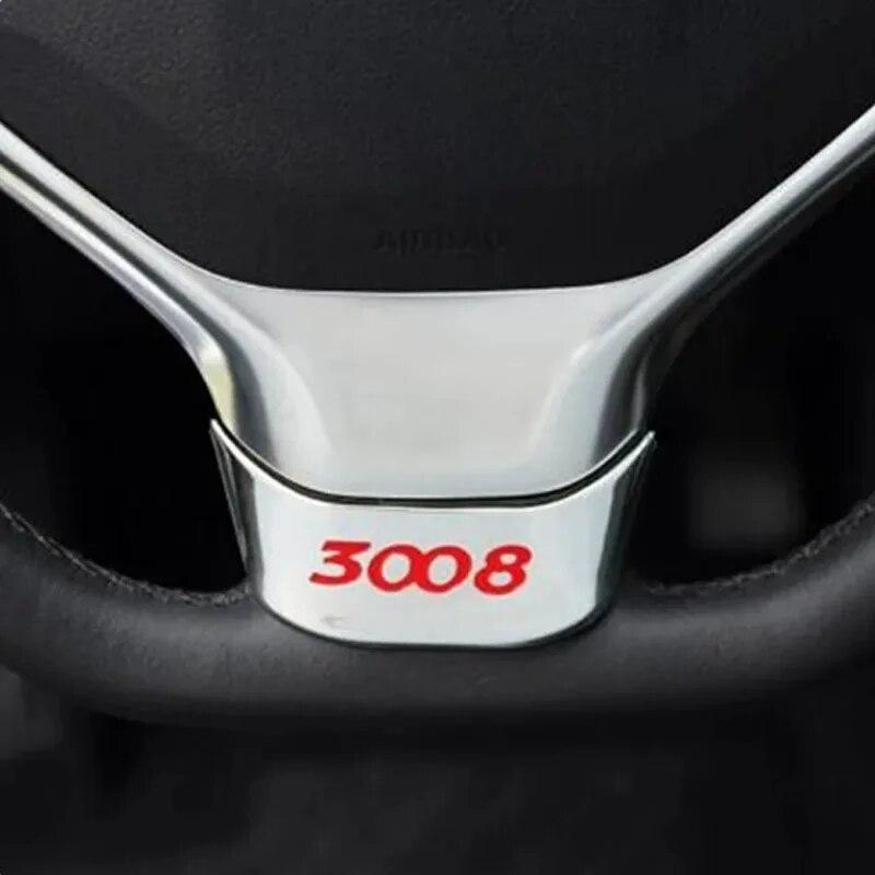 Car Accessories for Peugeot 3008 2014 2015 2016 Car Styling ABS Chrome Steering Wheel Decoration Trim Sticker