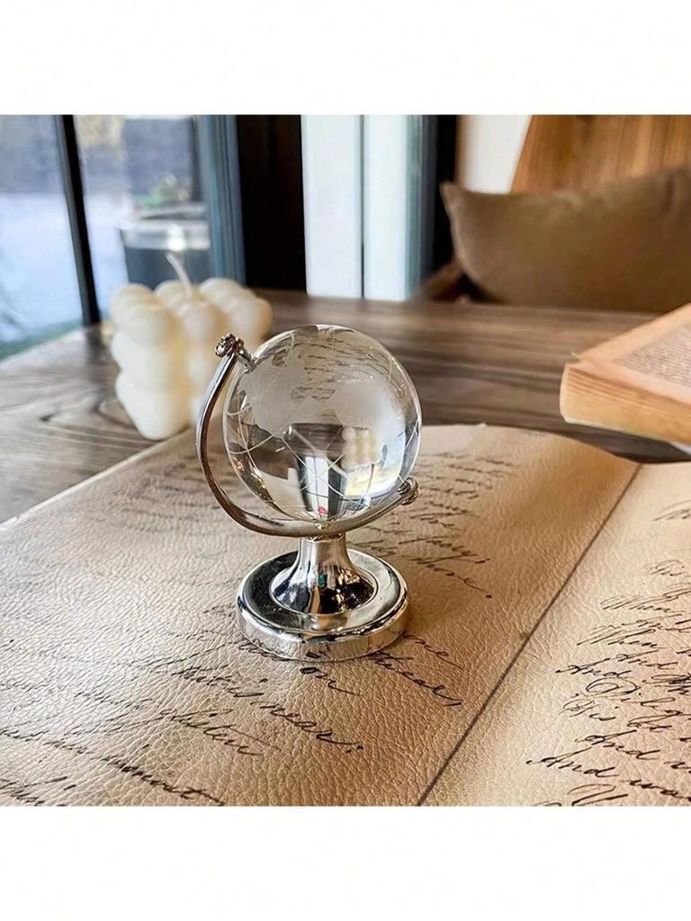Crystal Globe High Transparency 3D Rotating Crystal Globe Office Living Room Decor,  Style Creative Desktop Ornament.